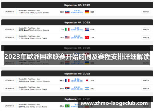 2023年欧洲国家联赛开始时间及赛程安排详细解读 2023年欧洲国家联赛开始时间及赛程安排详细解读